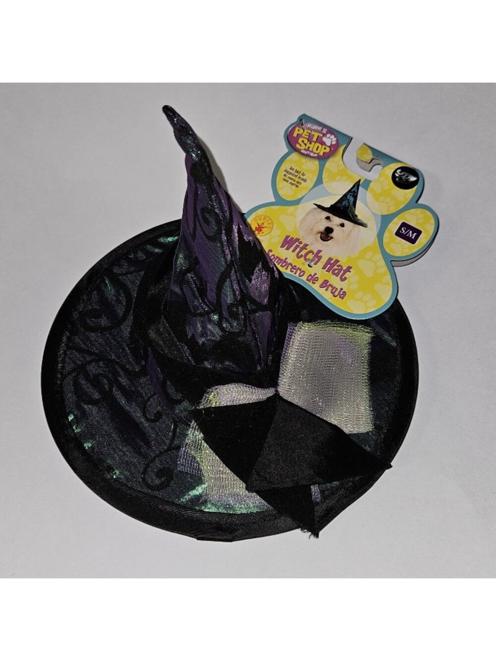 NWT Dog Witch Hat Halloween Costume Accessory Rubie's Sizes S/M Small/Medium Pet